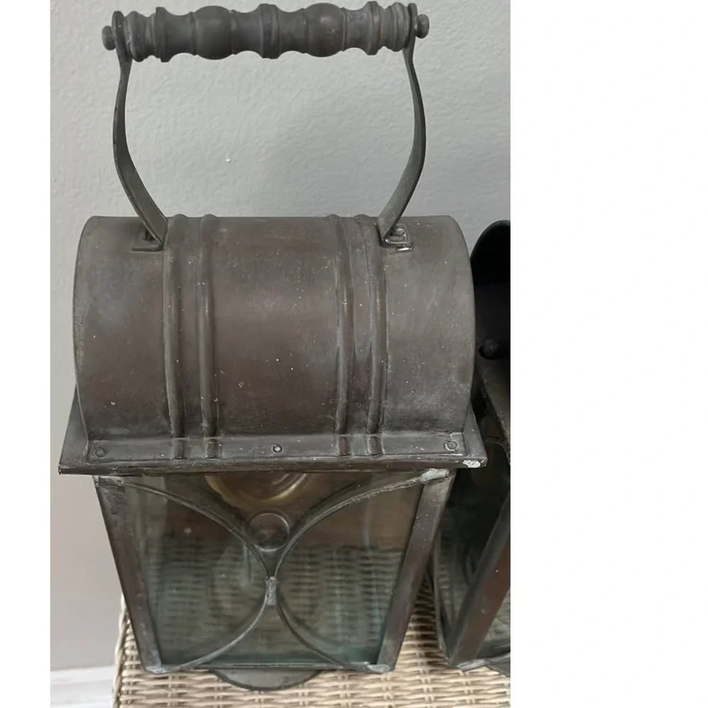 Colonial Revival Lantern 80s pair wall or Table top